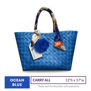 Misenka Handcrafts Philippine Bayong Ocean Blue Carry All